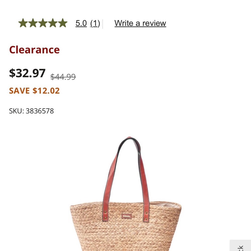 Sea & Sand woven seagrass zipped tote! Beach here you come! NWOT - Picture 9 of 9